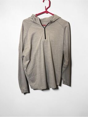 Fabletics Men's Light Taupe Zip-Up Hoodie